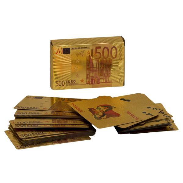 Carti de joc Poker Gold, euro auriu, plastic, 55 carti