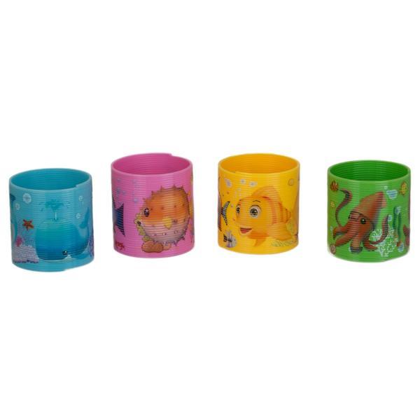 Set joc arc Animale Acvatice, spirala Slinky, 4 bucati, 6 x 6 cm