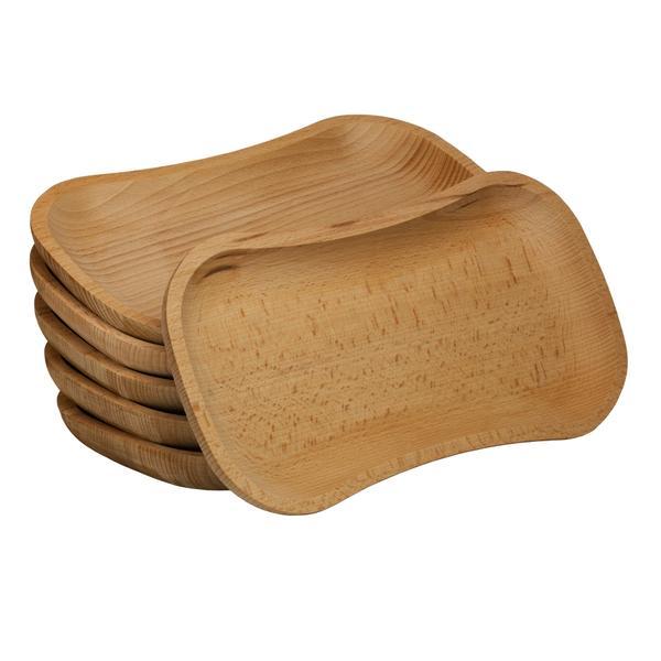 Set 6 farfurii Asim, lemn fag, 30 x 16 cm