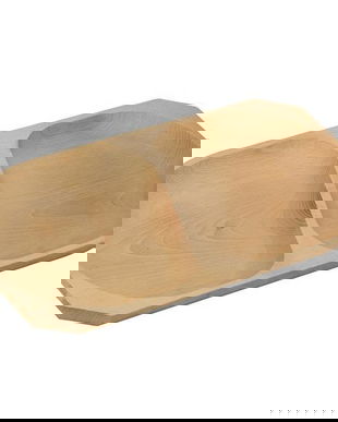 Platou de servire cu 2 compartimente, lemn fag, rustic, 43 x 22 cm