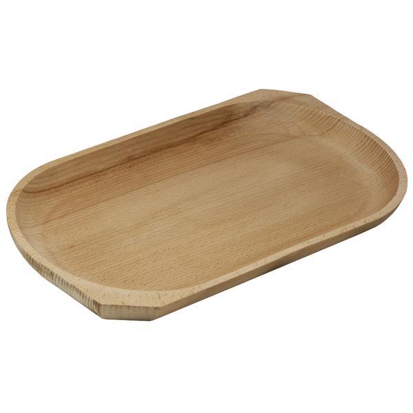 Platou, tava de servire cu 1 compartiment, lemn masiv fag, rustic, 43 x 22 cm