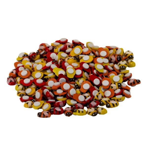 Set 200 albinute multicolor din lemn, 0.9 x 1.2 cm, autoadezive