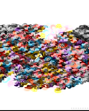 Set 200 buburuze multicolor din lemn, 0.9 x 1.2 cm, autoadezive