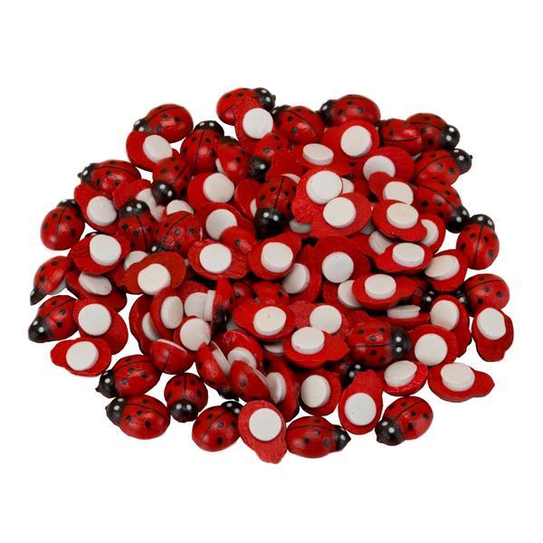 Set 95 buburuze decorative din lemn, 0.9 x 1.2 cm, autoadezive