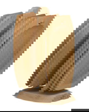 Set 6 farfurii cu suport, dreptunghiular, lemn fag, 24 x 14 cm