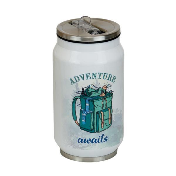 Cana termos Adventure awaits, cu capac si pai integrat in deschidere, 250 ml, otel inoxidabil