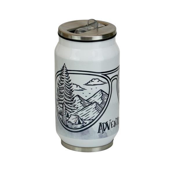 Cana termos Adventure Glasses, cu capac si pai integrat in deschidere, 250 ml, otel inoxidabil