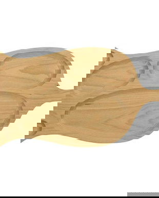 Platou Lalea, tava de servire cu 6 compartimente, lemn masiv, rustic, 51 x 27 cm