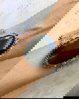 Bratara obsidian negru & cupru