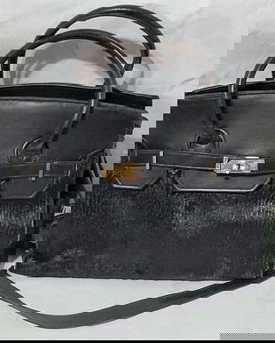 Geanta xxl tip Hermes din piele naturala &blana vizon