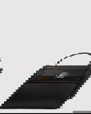 Karl Lagerfeld poșetă de piele culoarea negru, A4W30099