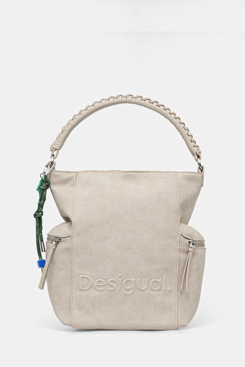 Desigual rucsac HALF LOGO ARICA PIE culoarea bej, mic, uni, 25WAKP30