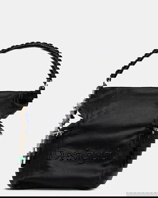 Desigual rucsac HALF LOGO ARICA culoarea negru, mic, uni, 25WAKP07