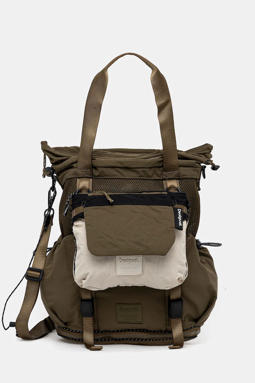 Desigual rucsac BASIC MODULAR DISCOV culoarea verde, mare, uni, 25WAKY10