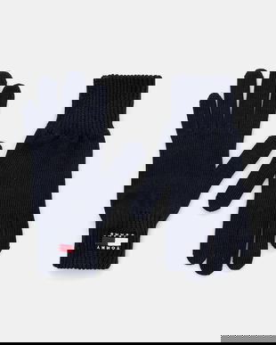 Tommy Jeans mănuși de bumbac culoarea bleumarin, AW0AW17914