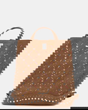 Desigual rucsac YANKEE METAL PATCH S culoarea maro, mic, cu imprimeu, 25WAKP31