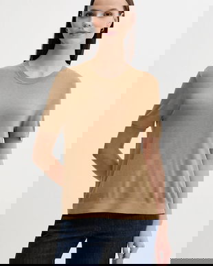 United Colors of Benetton tricou cu mânecă lungă culoarea bej, 1ZRED10BK