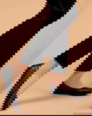 Balerini din piele naturala neteda, masura 37