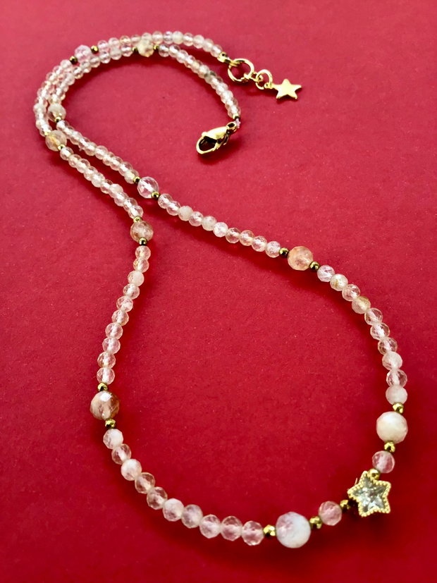 Set Coliere CHOKER citrin & hematite aurii