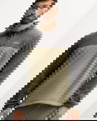 Columbia hanorac fleece Steens Mountain Half Zip culoarea gri, neted, 1620191