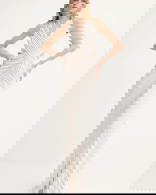 Rick Owens Lilies rochie culoarea bej, maxi, mulată, LI01E4500RV