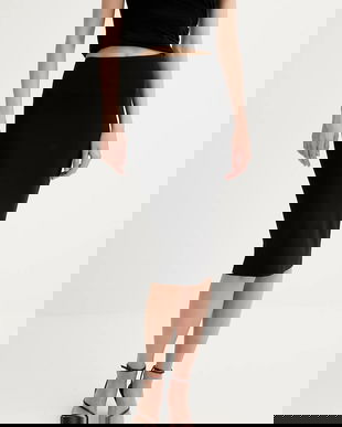 Rick Owens Lilies fustă culoarea negru, midi, creion, LI01E4313JCVS