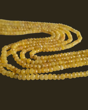 Margele jad rondele fatetate 4x2mm, galben (17cm) MG.0297