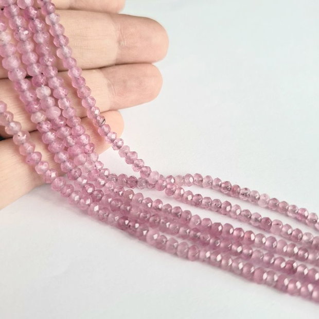 Margele jad rondele fatetate 4x2mm, violet (17cm) MG.0296