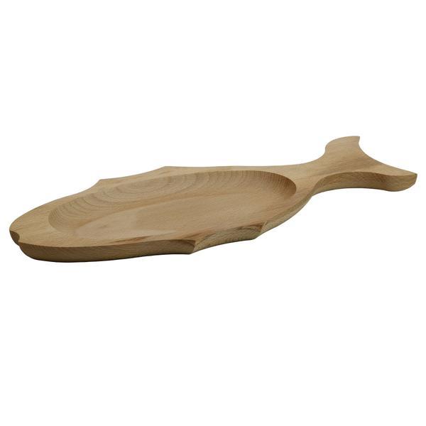 Platou Peste, tava de servire, lemn masiv rustic, 48 x 19 cm