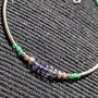 Bratara argint iolit calcedonie verde tuburi argint minimalista boho chic trendy cadou - Transport gratuit