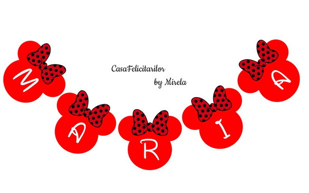 Numere masă botez Minnie mouse