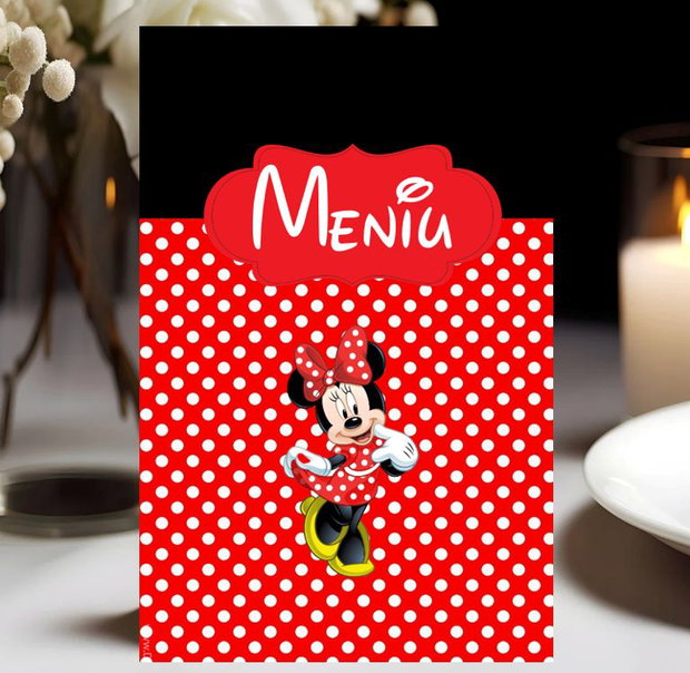 Meniuri botez fetite Minnie mouse rosie