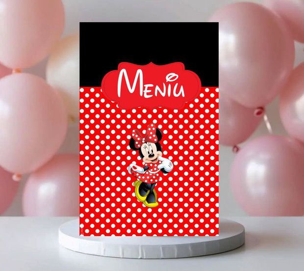 Meniuri botez fetite Minnie mouse rosie