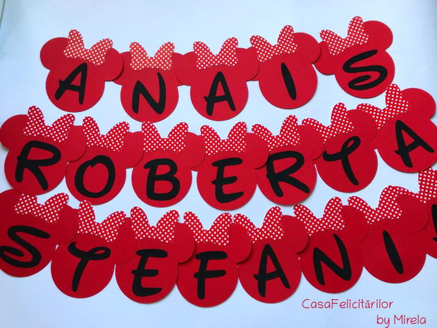 Meniuri botez fetite Minnie mouse rosie
