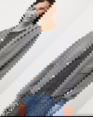 Medicine cardigan culoarea gri