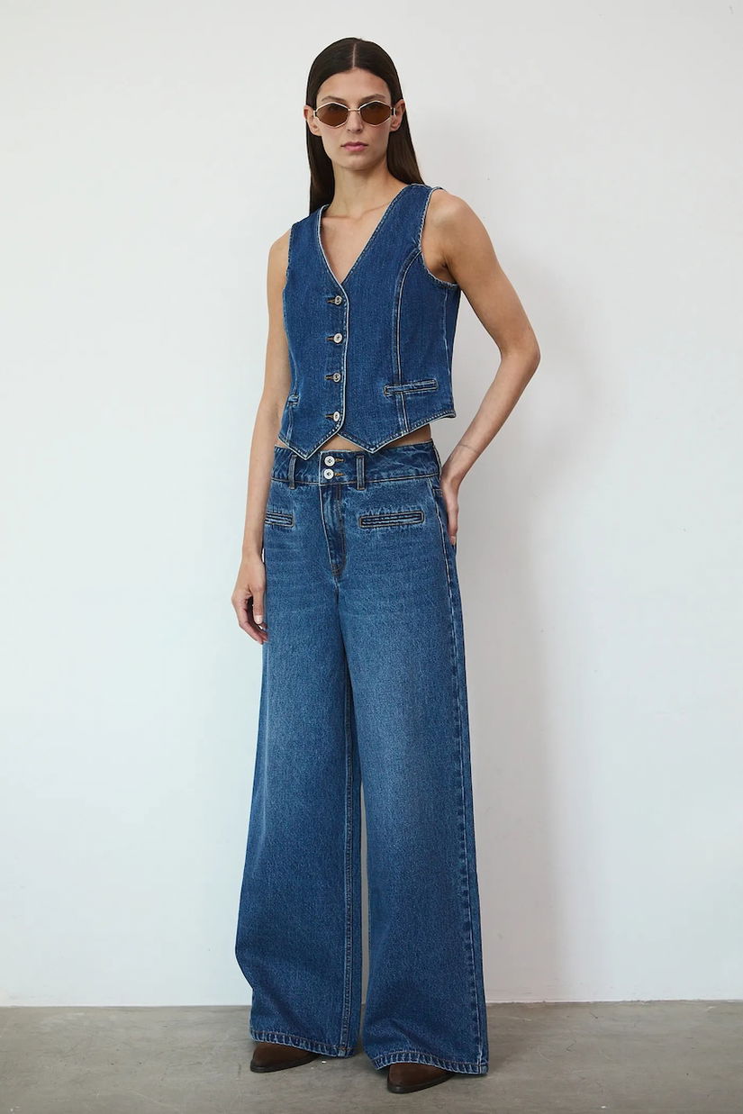 Medicine blugi din bumbac culoarea bleumarin