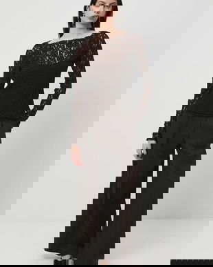 Medicine pantaloni culoarea maro, lat, high waist