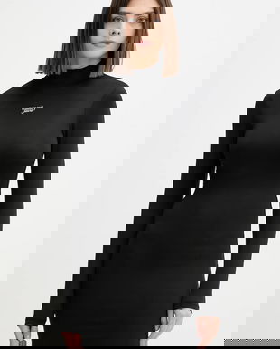 Tommy Jeans rochie culoarea negru, mini, mulata, DW0DW21504