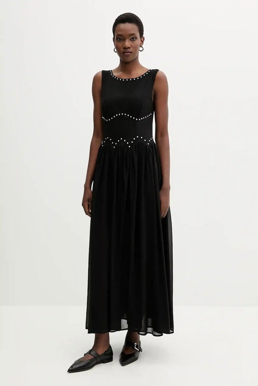 Never Fully Dressed rochie culoarea negru, maxi, evazati, NFDDR2813