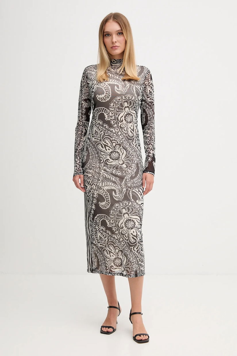 Marc Aurel rochie culoarea negru, midi, mulata, 6574-7000-73868