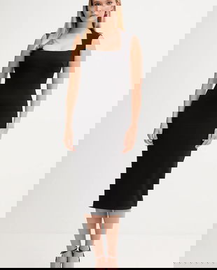 Gaudi rochie culoarea negru, midi, drept, 521FD14004