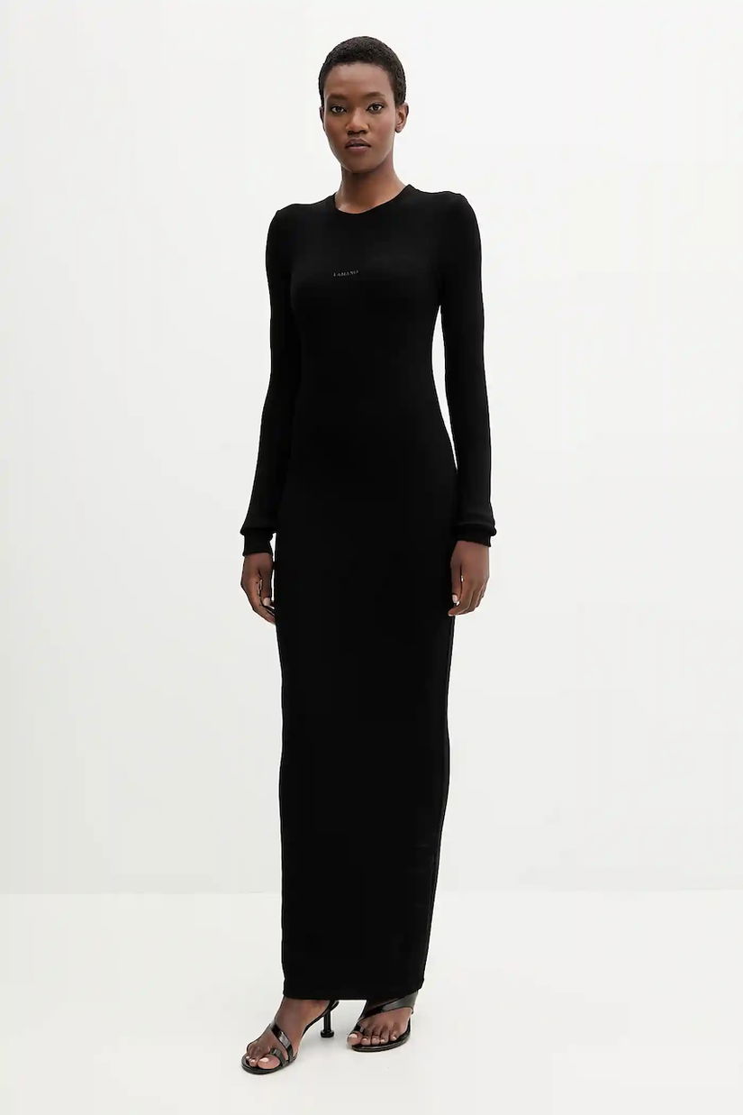 La Mania rochie culoarea negru, maxi, mulata, LEE
