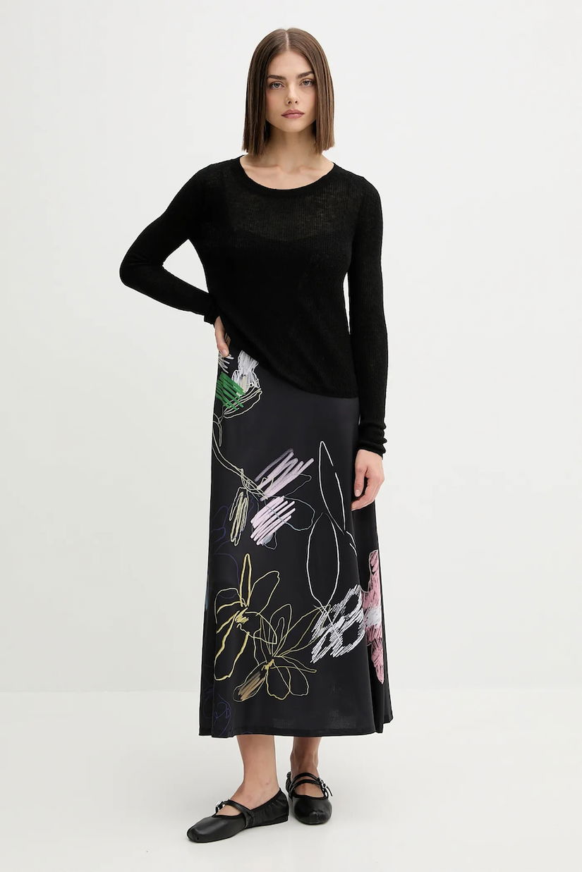 Desigual rochie KALA culoarea negru, midi, evazati, 25WWVK25