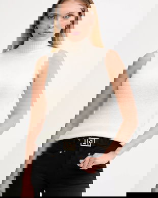 Gaudi pulover culoarea bej, light, cu guler, 521FD53009