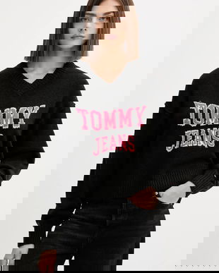 Tommy Jeans pulover din amestec de lână culoarea negru, DW0DW21711