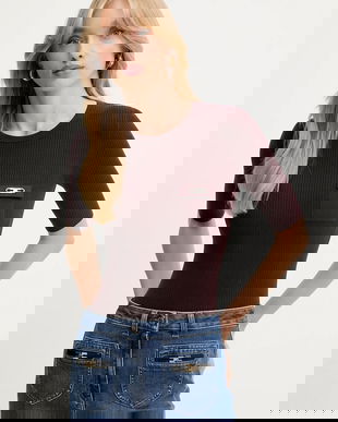 Elisabetta Franchi pulover de mătase culoarea bordo, light, MK10B56E2