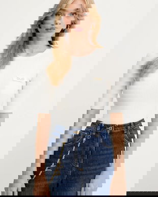 Elisabetta Franchi pulover de mătase culoarea bej, light, MK10B56E2