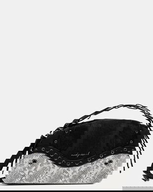 Desigual geantă SNAKE PATCH BERGAMO culoarea negru, 25WAXP29