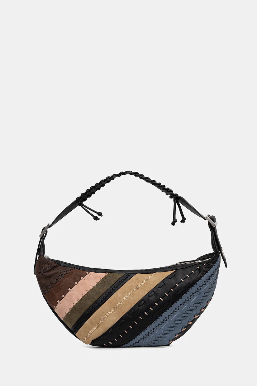 Desigual geantă QUEBEC WHIPSTITCH PAT culoarea negru, 25WAXP77
