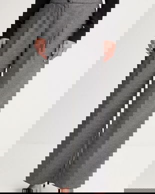 Gaudi pantaloni culoarea gri, lat, high waist, 521FD25006